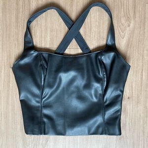 Leather corset crop top